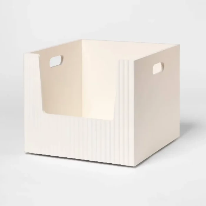 Wood Bin Open Front White - Brightroom 14 in L*13 W* 9 in H