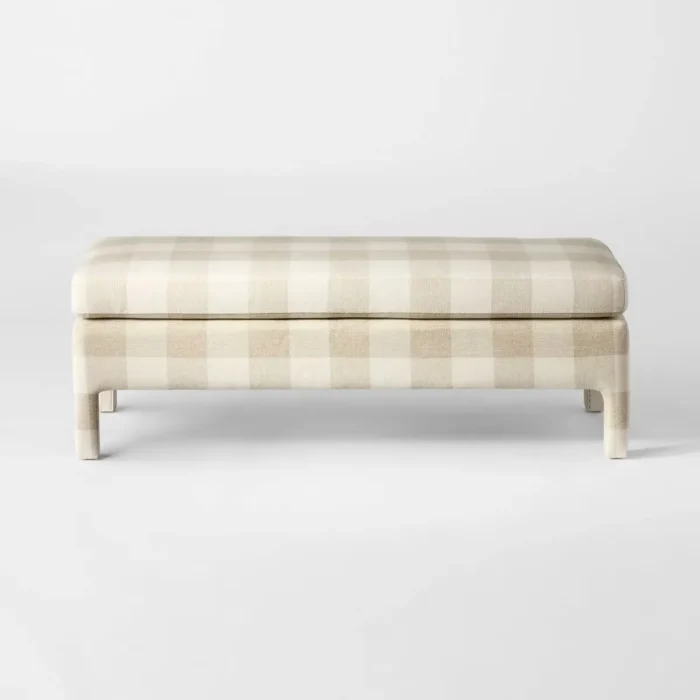 Bellfield Fully Upholstered Bench Checkered - Threshold™ designed with Studio McGee
