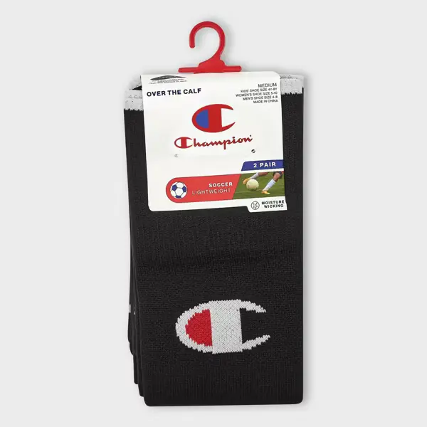 Champion Performance Soccer Socks 2pk - Black L