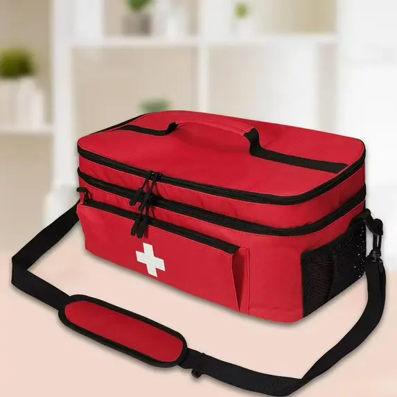 TOOYFUL Empty First Aid Bag Medical Storage Bag Lightweight with Handles Gifts Bottle Organizer,Emergency Kits Organizer