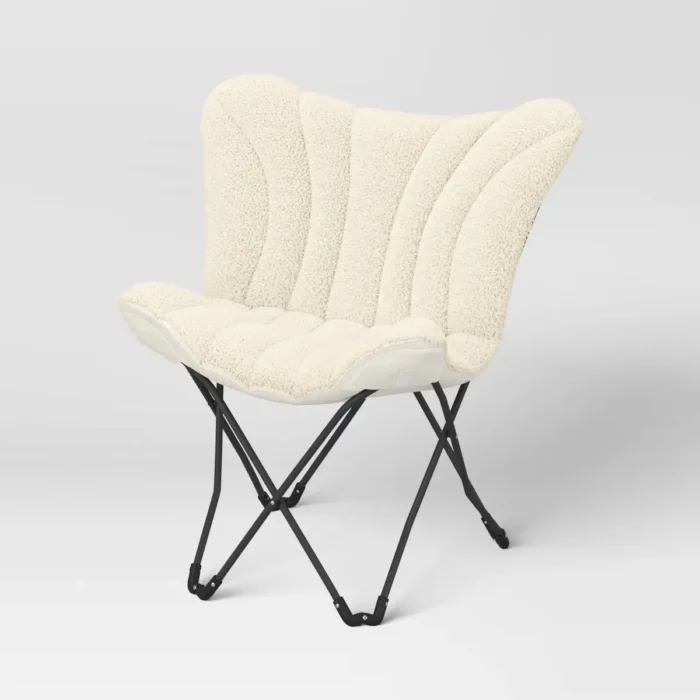 Dorm Butterfly Chair Faux Shearling Cream - Room Essentials