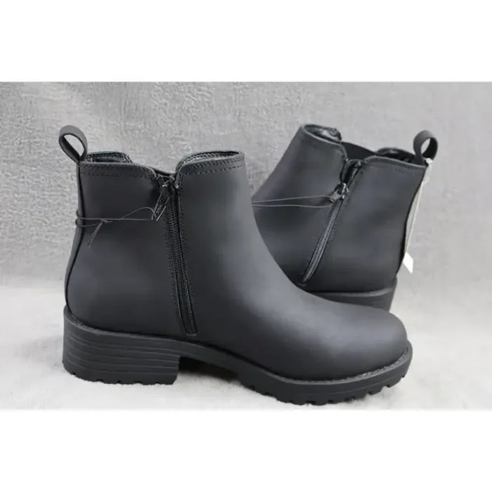 Buffalo David Bitton Boots Womens Size 9 Black Zip Bootie Faux Leather ANNA