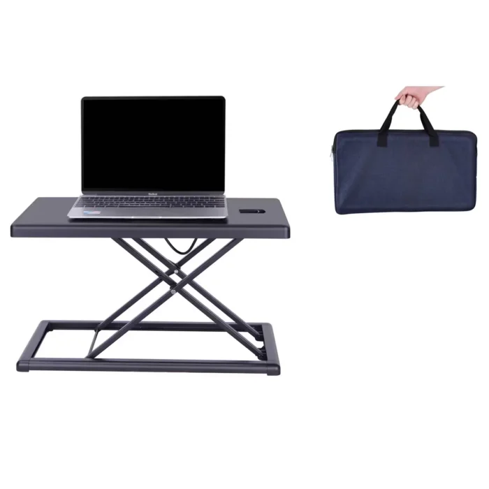 Rocelco 19" Portable Desk Riser Black: No Assembly, Modern Style, Steel Frame, Laptop Stand