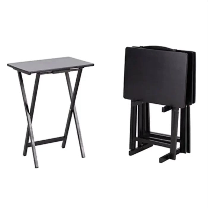 Peakform 5pc TV Tray Set Wood Black