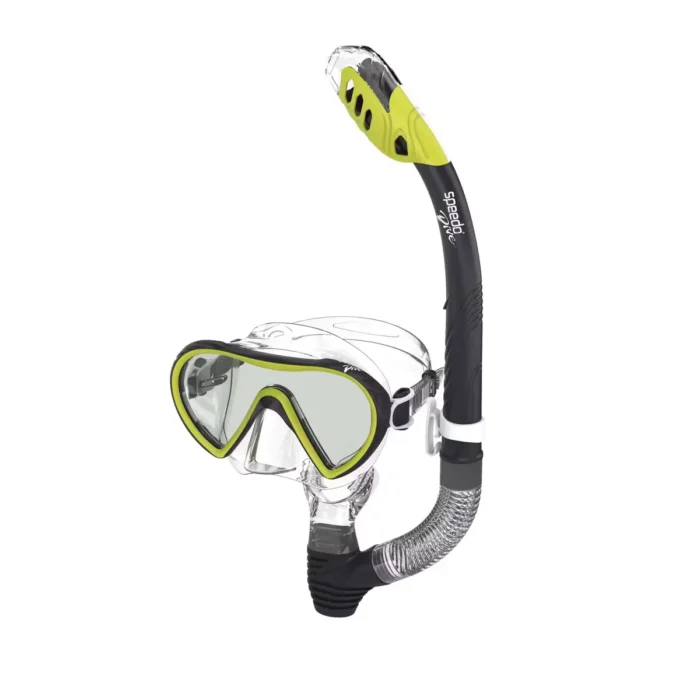 Speedo Adult Expedition Mask & Snorkel Set - Lime/Black