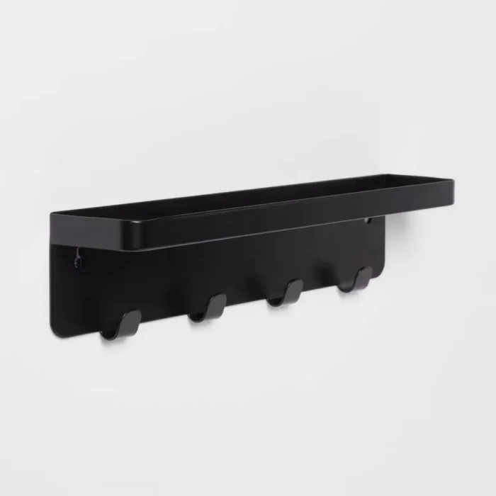Metal Wall Organizer 4 Hook Solid - Brightroom