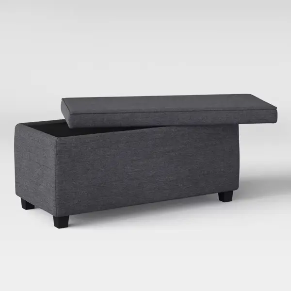 Double Storage Ottoman Dark Gray - Room Essentials size 36in L  17in W 17.5in H