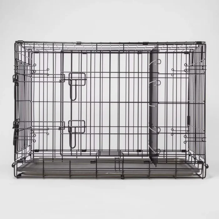 Wire Collapsible Dog Crate - L - Black - Boots & Barkley™: Metal Frame, Pet Crates and Houses (Large)