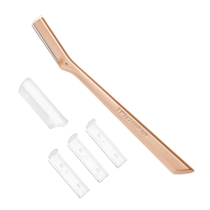 Tweezerman Facial Razor - Rose Gold: Manual, Reusable, Face Application, All Hair Types