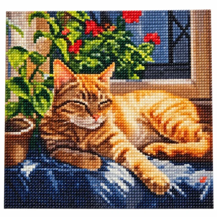 Kitty Diamond Art Kits For Adults and Kids,DIY Bird Diamond Painting Kits 35x35cm