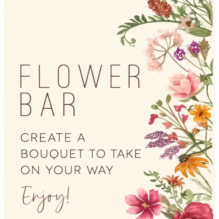 Make A Bouquet Sign, Flower Style Wooden Sign With Stand, Flower Bar Supplies, Bridal Shower Decor, Wedding Reception Decorations, Bridal Shower Centerpieces For Tables, Engagement Party Decor