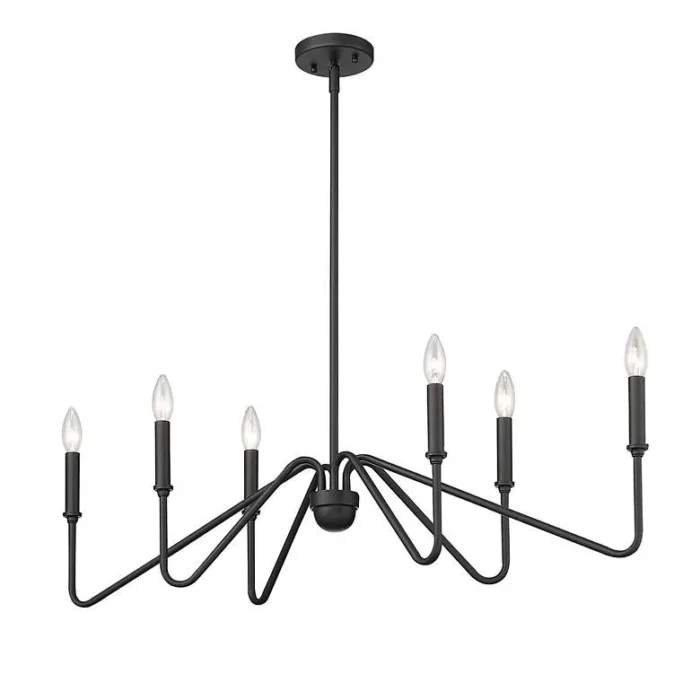Kennedy Wide Linear Pendant in Natural Black 8-Light