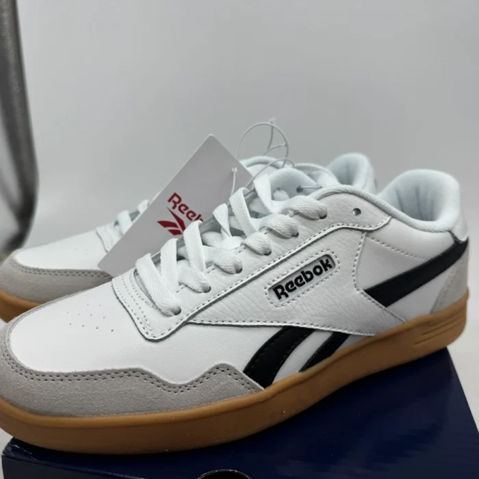 Reebok Smash Edge Athletic Sneakers Women's White Mist Gray Lace-Up Low Top -size 8
