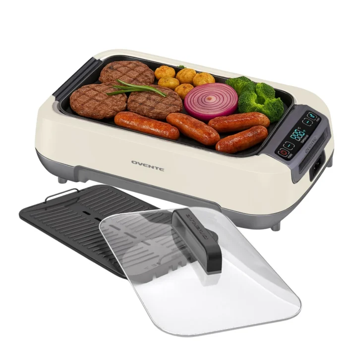 OVENTE Smokeless Indoor Grill, 1500W Electric Portable Korean BBQ Grill with One