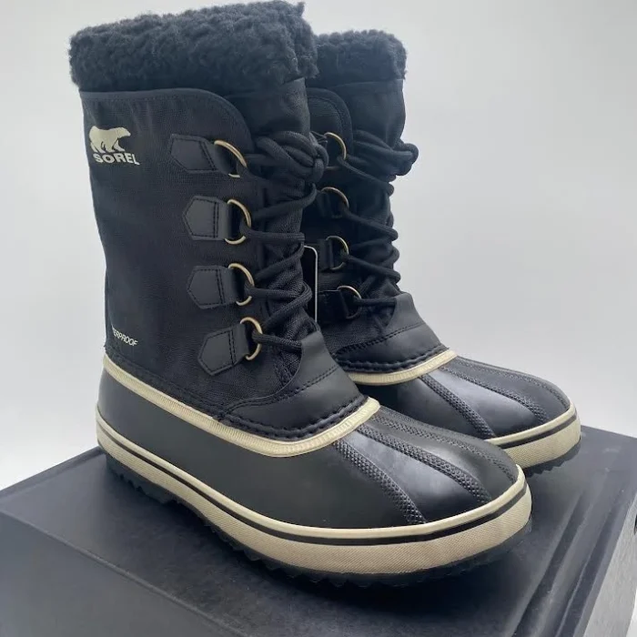 Sorel Men's 1964 PAC Nylon Waterproof Boots Size 8 Black/Ancient Fossil