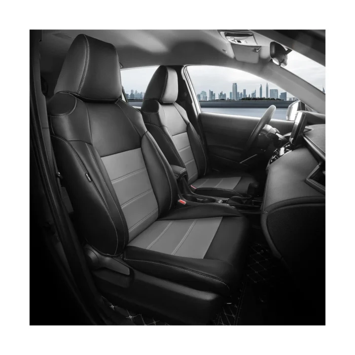 FREESOO for Toyota Corolla Cross Seat Covers S SE XSE 2023 2024 2025 2026, Custom Car Seat Covers Full Set, Leather Seat Covers for SUV, Waterproof Seat Cushions Cover, Black Gray Only for Hybrid