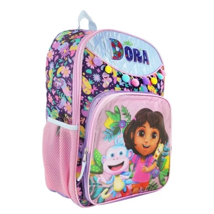 Dora Kids' 16" Backpack Purple Boots Map Explorer