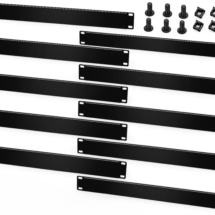 Leinuosen 1U Blank Rack Mount Panels 10 Pack Metal Filler Plates w/ Screws