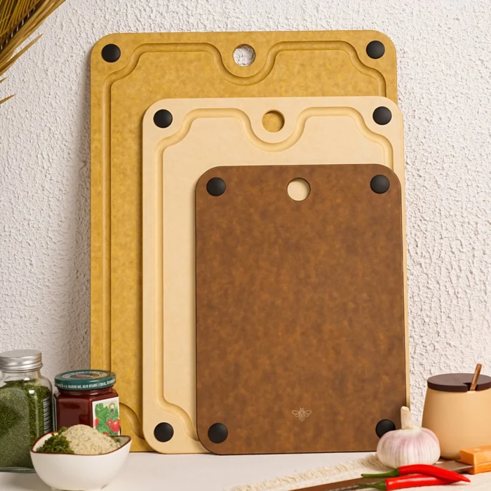 MIU 3-Piece Wood Fiber Cutting Board Set Reversible Dishwasher Safe