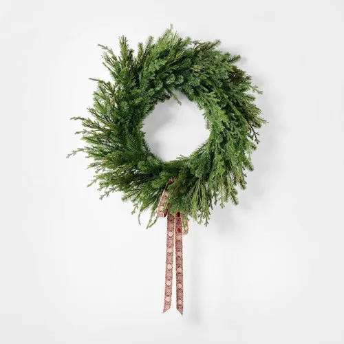 30" Fresh Cut Pine Christmas Wreath - Threshold designed with Studio McGee