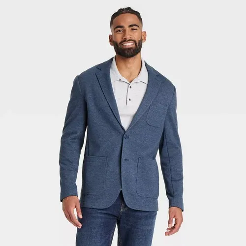 Men's Comfort Wear Knit Blazer - Goodfellow & Co Fighter Pilot Blue XL