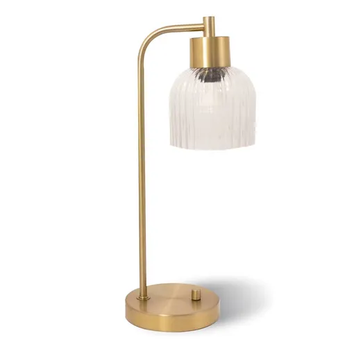Homestory by Marlow Glen USB Rechargeable Gold and Frosted Glass Task Lamp 19inch H