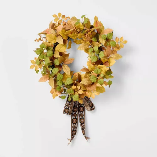24" Mixed Berry Artificial Fall Wreath - Threshold designed with Studio McGee