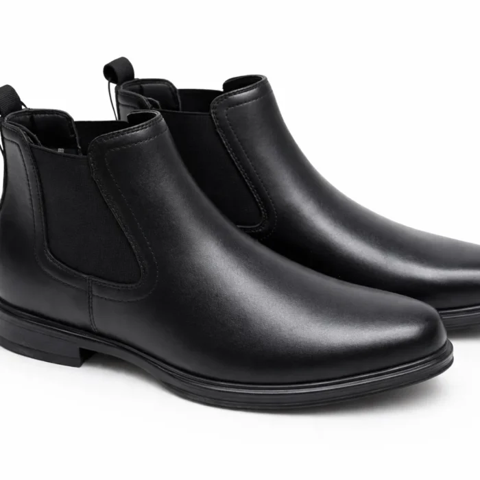 Perry Ellis Portfolio Chelsea Boots Men's Black Leather Ankle Top Formal - size10.5