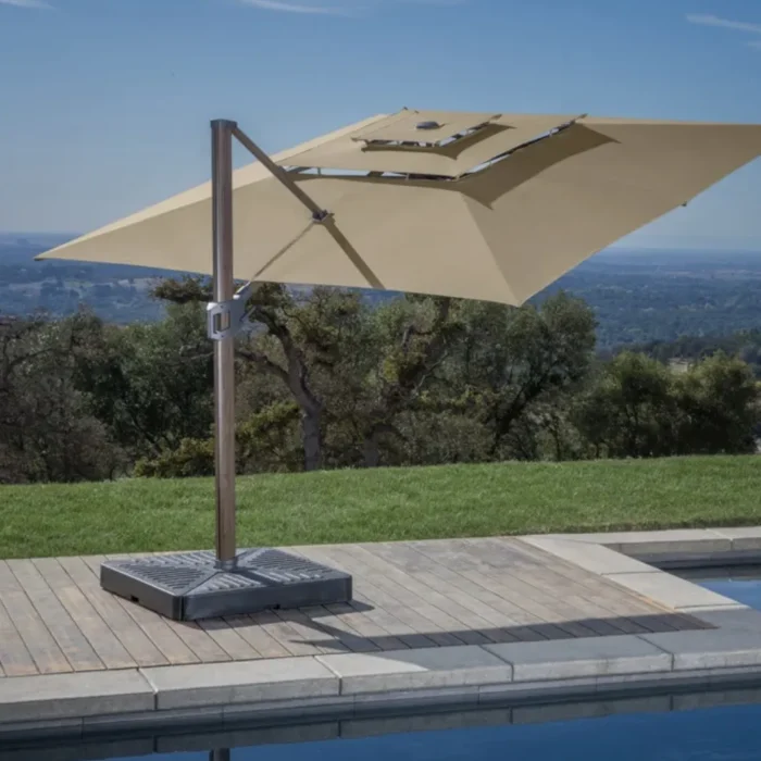 SunVilla 12 ft. Square 3-Tier Cantilever Umbrella