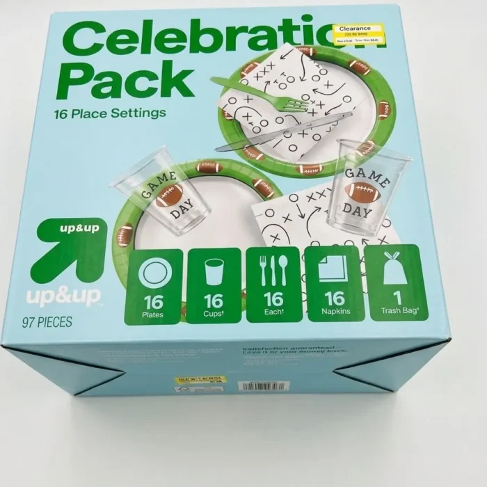 Football Game Day Disposable Table Top Celebration Pack - 97ct - up&up