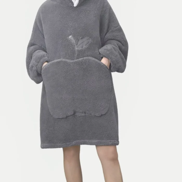 Wearable Blanket Hoodie - Oversized Hooded Blanket for Warm Cozy Christmas Birthday Gifts Women for Adults Fluffy Plush Blanket Sweatshirt for Mom light Grey