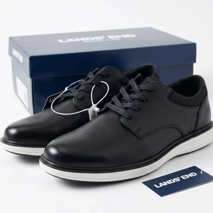Land's End Sport Oxford Shoes Black/White Men's Size: 10