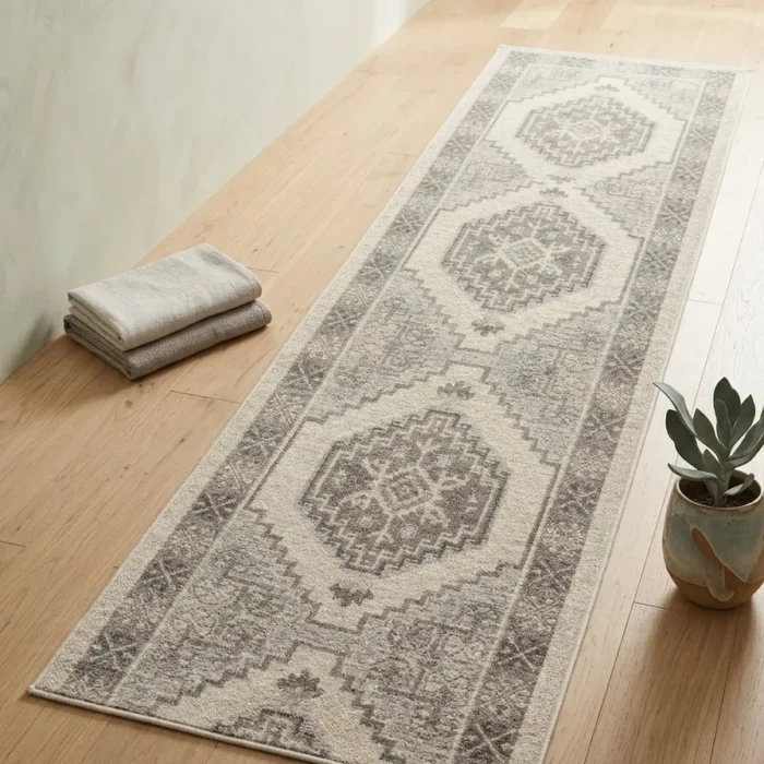 2'x7' Washable Runner Cromwell Printed Persian Style Rug Tan