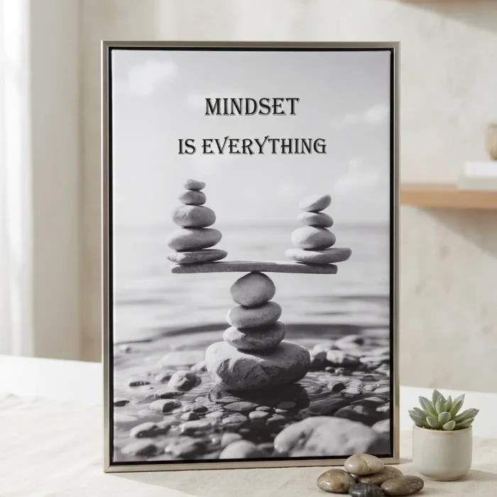 Zen Wall Art White lotus Flowers Picture Canvas Print Barhroom Spiritual Yoga Spa Meditation Room Wall Decor Frame (24*16inch)
