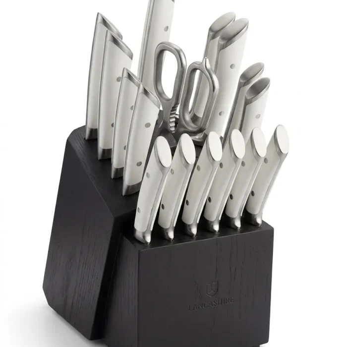 Cangshan Series 16-Piece Knife Block Set, German Steel, Gray Block (White)