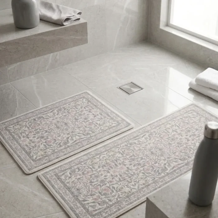 Soft Bath Mat Set (2 Pieces) – Long Runner & Accent Rug    46*20 in  and 31*20in