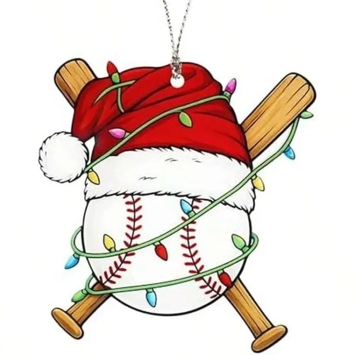 Handmade Festive Baseball Christmas Tree Ornament, Christmas Gift, Baseball