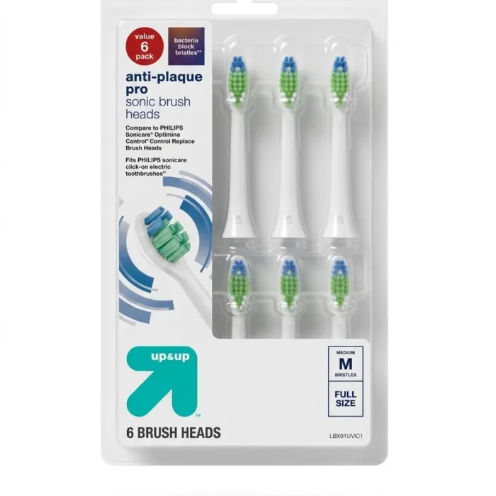 Up & Up 6 Brush Heads Medium Bristles Full Size