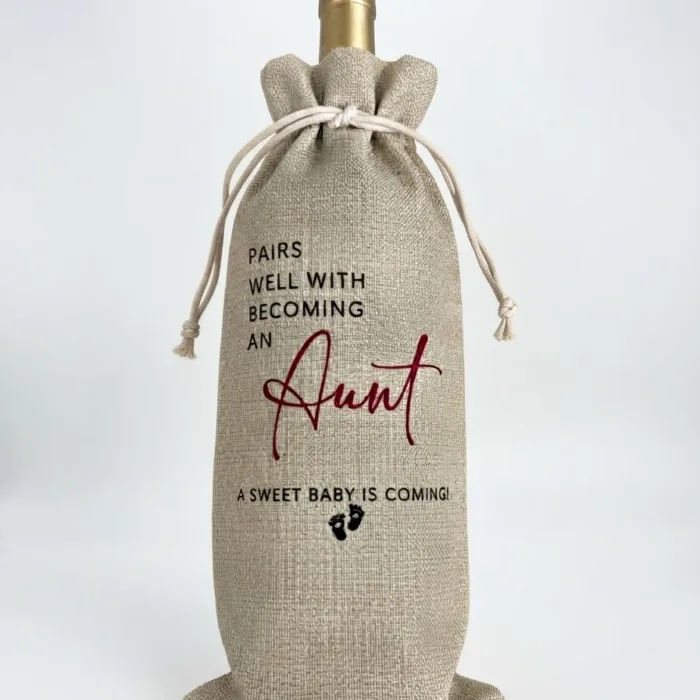 Pregnancy Announcement Wine Bag - Pairs Well with Becoming an Uncle, GENDER NEUTRAL Pregnancy Wine Bag, Baby Announcement to Uncle