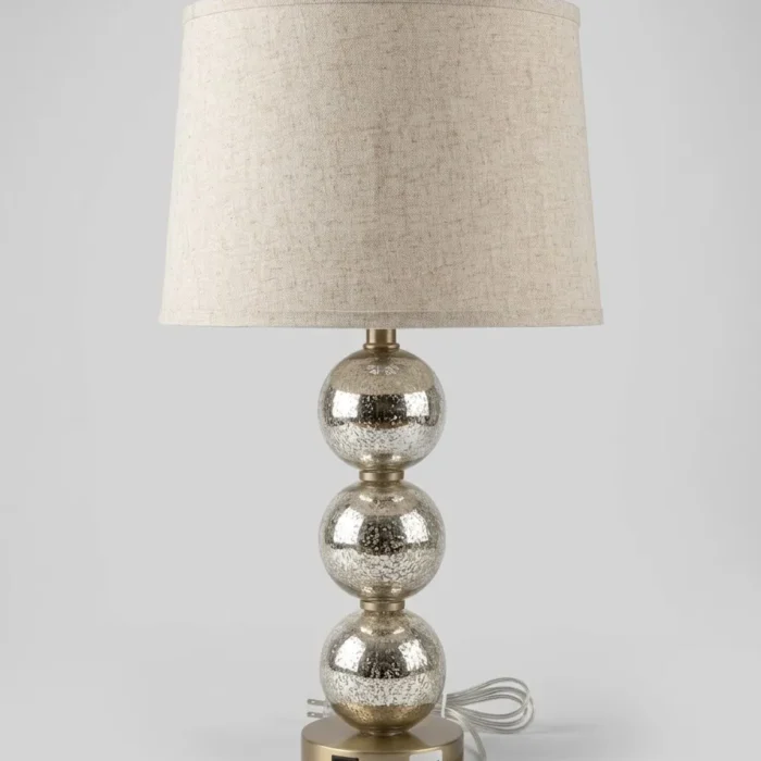 Large Stacked Glass Ball Table Lamp Base Brass - Threshold