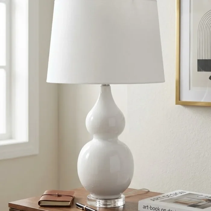 Signature Design by Ashley Saffi 30" Tall Ceramic Table Lamp, Cream