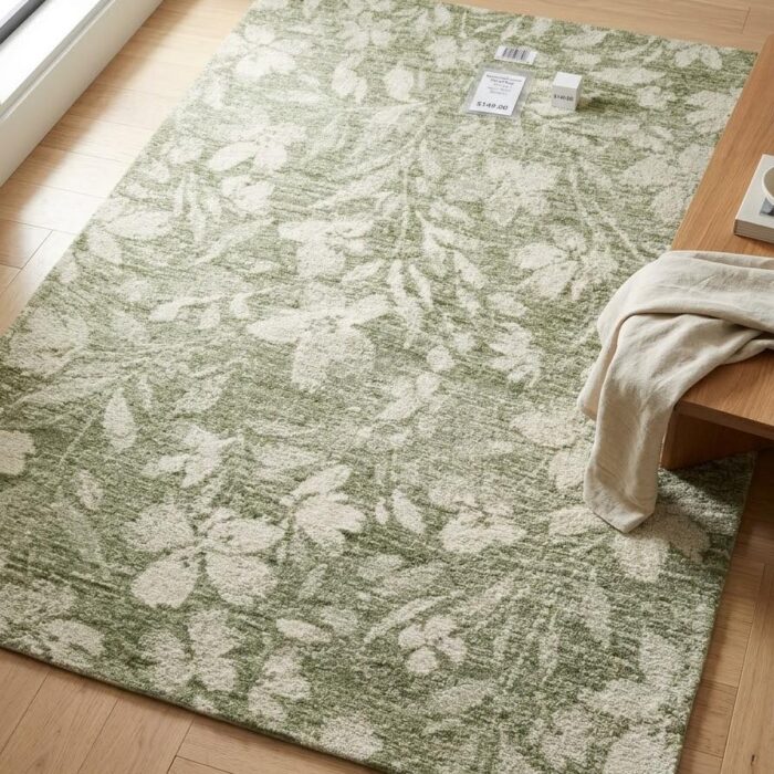 Botanical Flatweave Area Rug Green - Threshold (60W*84L)